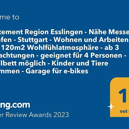 Appartement Region Esslingen - Naehe Messe - Flughafen - Stuttgart - Wohnen Und Arbeiten Auf Zeit In 120M2 Wohlfuehlatmosphaere - Ab 3 Uebernachtungen - Geeignet Fuer 4 Pers Incl Kinder - Beistellbett Moeglich - Kinder Und Tiere Willkommen - Garage F Altbach エクステリア 写真